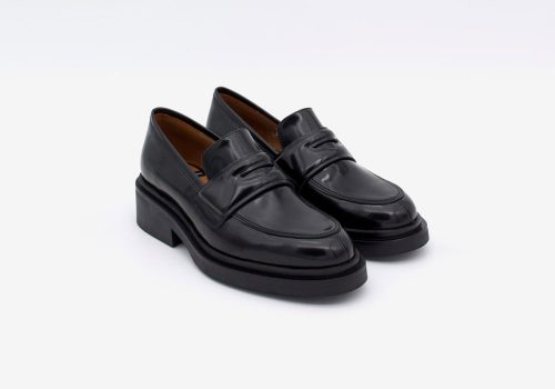Women's flor antik leather mocassin with trim